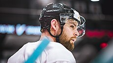 Spar�anský obránce Aaron Irving b�hem tréninku ve �védském Karlstadu