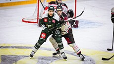 Spar�anský obránce Nino Tomov (28) hlídá úto�níka Färjestadu Pera Aslunda.