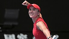 Ukrajinská tenistka Elina Svitolinová slaví postup do �tvrtfinále Australian...