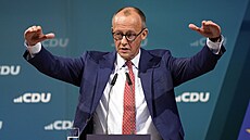 Volební lídr opozi�ní k�es�anskodemokratické unie CDU/CSU Friedrich Merz na...