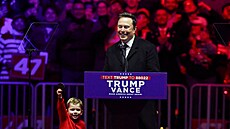 Poslední shromádní nov zvoleného amerického prezidenta Donalda Trumpa ped...