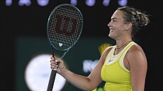 Spokojená Aryna Sabalenková po postupu do finále Australian Open.