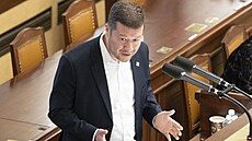 Pedseda SPD Tomio Okamura pi jednání o návrhu vlády na zvýení poplatk pro...