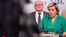 éfka senátního klubu ANO Jana Mraková Vildumetzová na tiskové konferenci v...