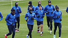 Trénink plze�ských fotbalist� p�ed zápasem Evropské ligy proti Anderlechtu.