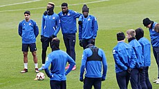 Trénink plze�ských fotbalist� p�ed zápasem Evropské ligy proti Anderlechtu.
