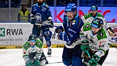 Kladno, 24. 1. 2025. Rytí�i Kladno - BK Mladá Boleslav. Domácí Jaromír Jágr (v...