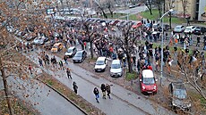 Srbsko se chystá na generální stávku, Novým Sadem pro�la demonstrace