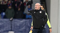 Plze�ský kou� Miroslav Koubek b�hem utkání s Anderlechtem.