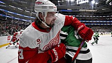 Justin Holl (3) z Detroit Red Wings a Matj Blümel (25) z Dallas Stars bojují u...
