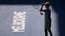 Jannik Sinner se na Australian Open raduje z výhry.
