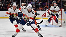 Tomá� Nosek (92) z Florida Panthers krotí puk.