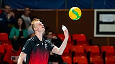 Tomá Brichta z eských Budjovic se chystá na zápas.