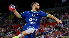 Slovinský házenká� Aleks Vlah v akci