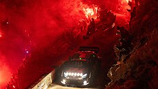 Sébastien Ogier v akci na Rallye Monte Carlo 2024.