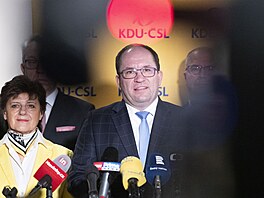 Tisková konference po jednání celostátního výboru KDU-SL. Marek Výborný. (29....