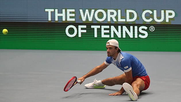 Tomáš Macháč v kvalifikaci Davis Cupu s Koreou v Ostravě