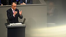 Pedseda konzervativní unie CDU/CSU Friedrich Merz v Bundestagu (31. ledna 2025)