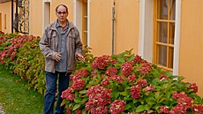 Zahradník Pavel Chlouba p�edstavuje hortenzii velkolistou, královnu mezi...