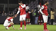 Zklamání fotbalist� Bragy poté, co v Evropské lize porazili první Lazio, ale...
