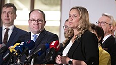 Tisková konference po jednání celostátního výboru KDU-SL. Marek Výborný a...