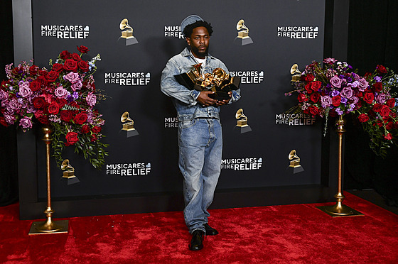 Kendrick Lamar na p�edávání cen Grammy, 2. února 2025, Los Angeles