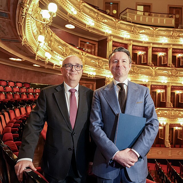 Martin Glaser (vpravo) bude ředitelem Národního divadla. (3. února 2025)