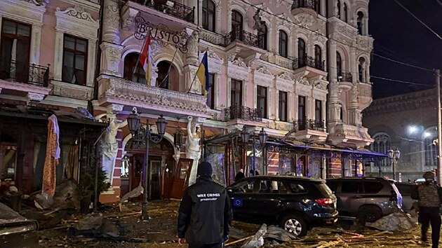 Ruský raketový útok poničil historické centrum Oděsy. (31. ledna 2025)