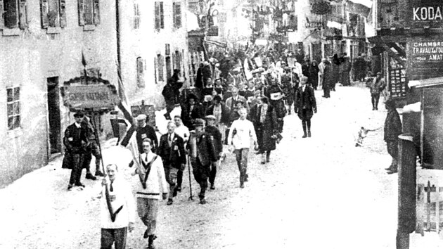 Britt sportovci pi zahjen olympijskch her v Chamonix 1924