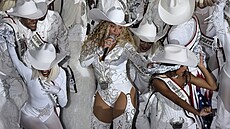 Vystoupení zpvaky Beyoncé v poloase utkání NFL mezi Houstonem a Baltimore.