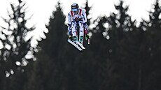 Jan Zabyst�an na trati sjezdu na MS v Saalbachu.