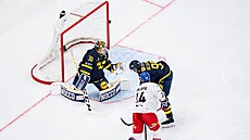 Filip Chlapík dává první branku utkání �esko vs. �védsko.