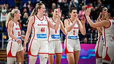 �eské basketbalistky slaví výhru nad Itálií v záv�ru kvalifikace na EuroBasket...