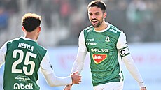 Jablonecký Nemanja Tekija�ki slaví gól proti Slovácku.