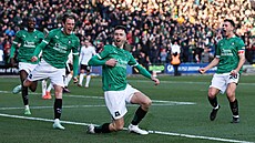 Ryan Hardie z Plymouthu slaví gól proti Liverpoolu.
