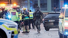 Policie zasahuje v okolí místa st�elby ve �védském m�st� Örebro. (4. února 2025)