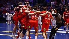 Dán�tí házenká�i slaví triumf ve finále mistrovství sv�ta proti Chorvatsku.