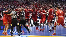 Dán�tí házenká�i slaví triumf ve finále mistrovství sv�ta proti Chorvatsku.
