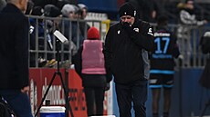 Zklamaný trenér Plzn� Miroslav Koubek po proh�e se Sigmou Olomouc.