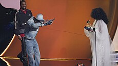 Kendrick Lamar a Diana Ross na p�edávání cen Grammy, 2. února 2025, Los Angeles