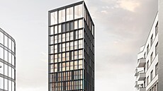 Vizualizace dvouv�ového mrakodrapu v centru Ostravy, v ni��í v�i má sídlit...