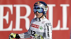 Ester Ledecká v cíli super-G na mistrovství svta v Saalbachu