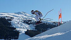 Ester Ledecká b�hem své první jízdy na mistrovské trati.