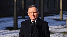 Polský prezident Andrzej Duda b�hem 80. výro�í osvobození koncentra�ního a...