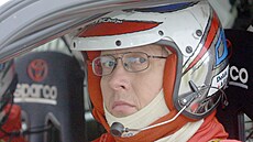 Závodník Milan Dolák na Rallye Píbram 2002.