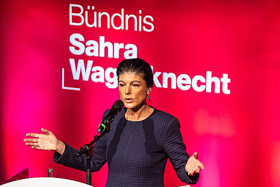 Sahra Wagenknechtová v Kasselu (12. února 2025)
