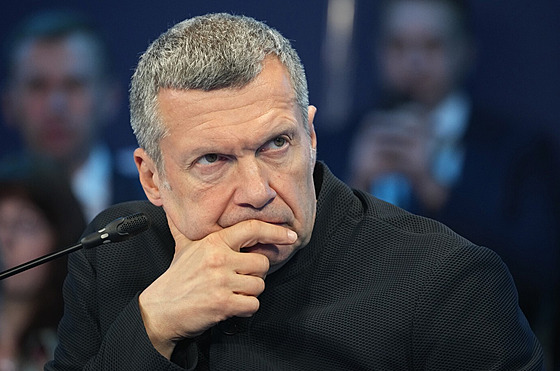 Ruský televizní moderátor Vladimir Solovjov v Petrohrad (6. ervna 2024)