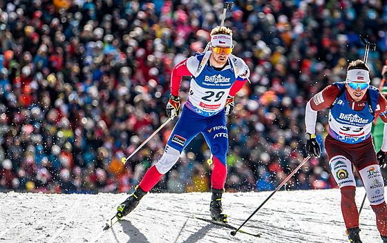 Vít�zslav Hornig na trati stíhacího závodu na mistrovství sv�ta