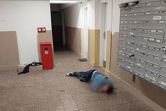 Spící mu� u schránek