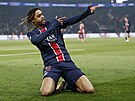 Bradley Barcola slaví gól PSG v utkání proti Brestu.